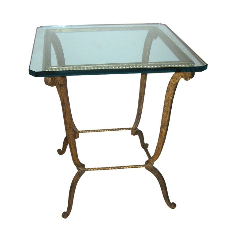 French Gilded Iron Fer Forge Table For Sale