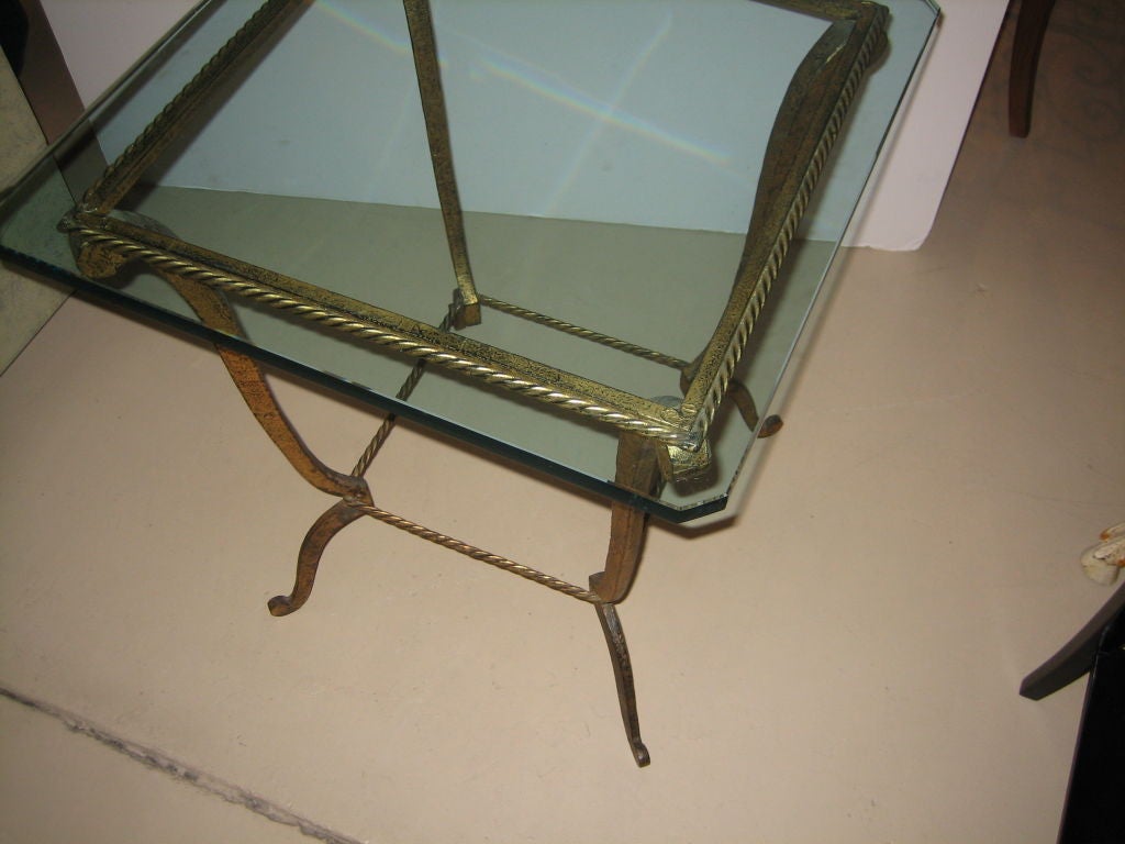French Gilded Iron Fer Forge Table For Sale 1
