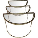 NIckel Plated Demi Lune Nesting Tables