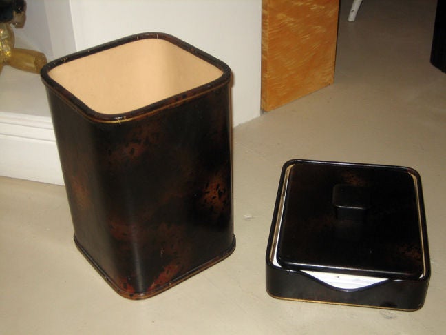 William Haines Leather Clad Wastecan