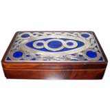 Vintage Ottaviani Box in Rosewood, Silver and Enamel