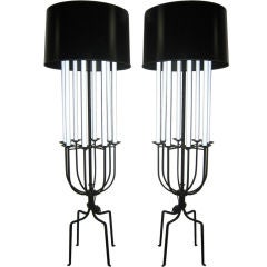 Pair of Large Tommi Parzinger Candleabra Floor Lamps