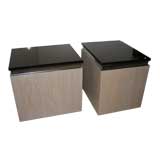 Side Tables With Bronze Mirrored Tops Side Tables With Bronze Mirrored Tops