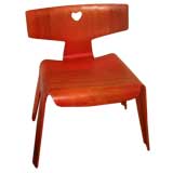 Charles Eames Childs Chair in Red Aniline Dye