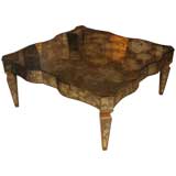 Scalloped Mirrored Coffee Table by Marchand