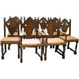 Set of 8 Spanish Dining Chairs  2 Host + 6 Side