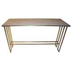 Italian Iron Travertine Marble Top Console 12