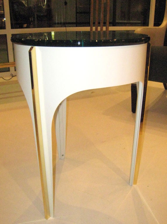 ma+39's Custom Ivory Magnifying Lens End Table In Excellent Condition In Los Angeles, CA