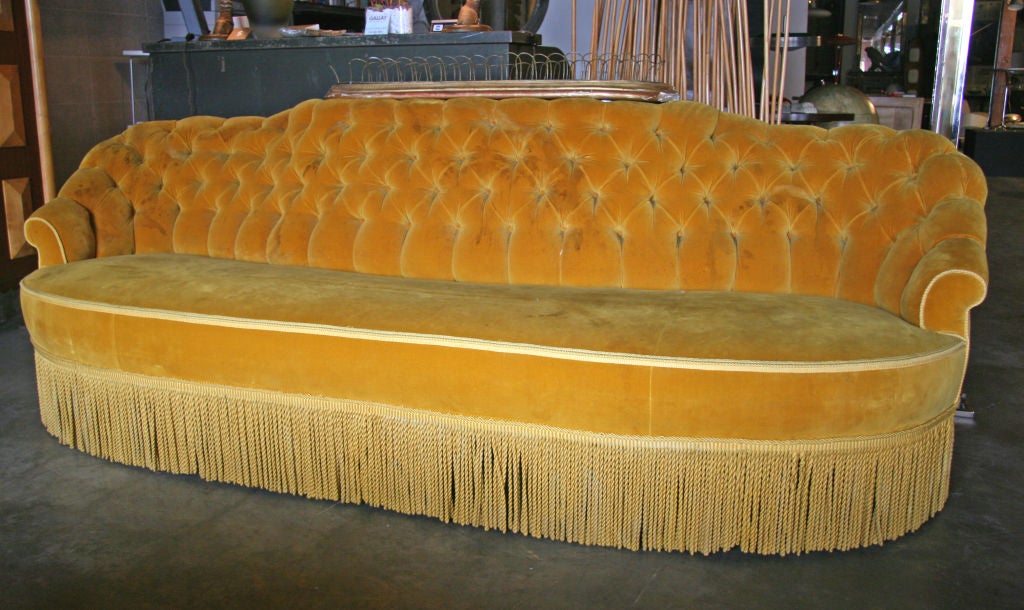 Turn of the Century Sofa with Gold Leaf Planter on Top