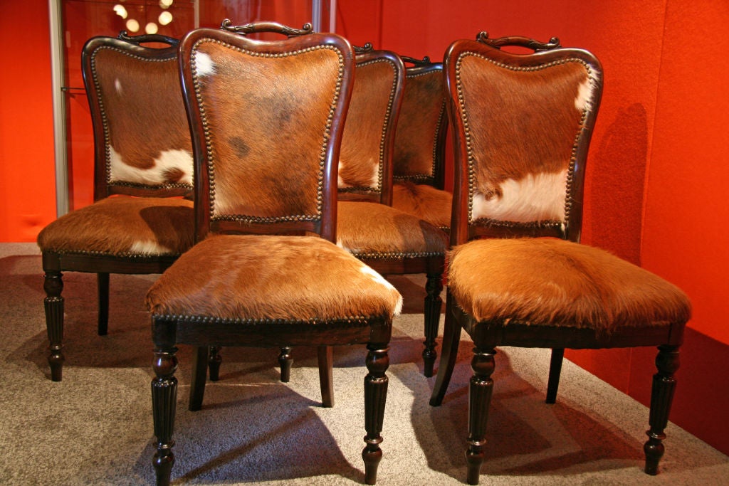 Sillas de comedor italianas de caoba de los 