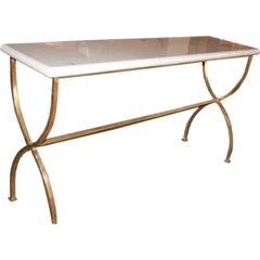 ma+39 custom Italian  Iron Carerra Marble Top Console