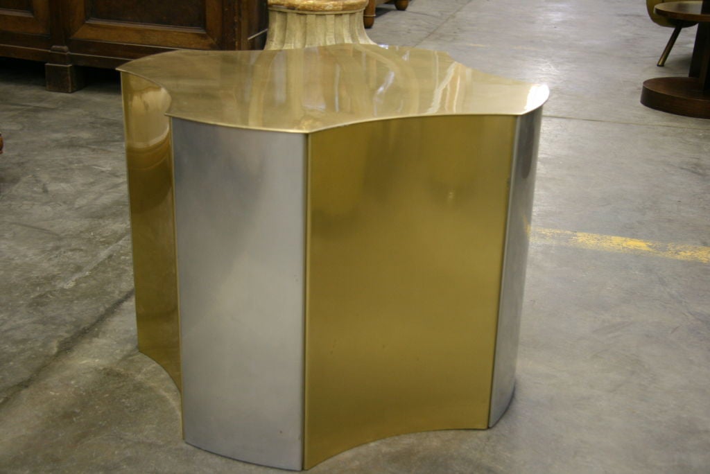 Brass and Chrome End Table