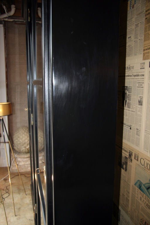 ma+39's Custom Black Lacquered Bookcases In Excellent Condition In Los Angeles, CA
