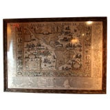 Reprint of  17th c.  Americas Map on Canvas