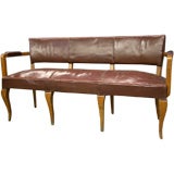 French Leather Bench
