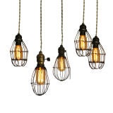 Early 20th Century Industrial Cage Lights