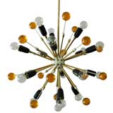 Orange and Black Italian Chandelier