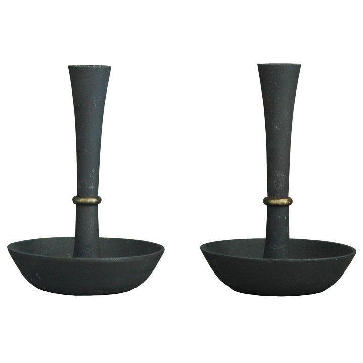 JHQ for Dansk Black Iron Candleholders at 1stDibs