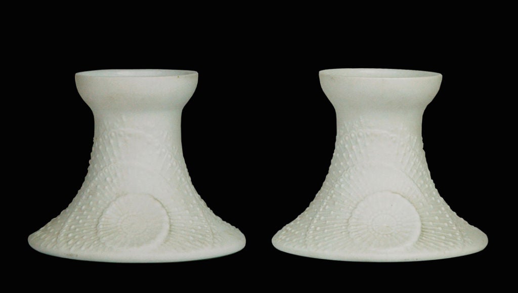 Bisque Relief Ware Candleholders by Kaiser