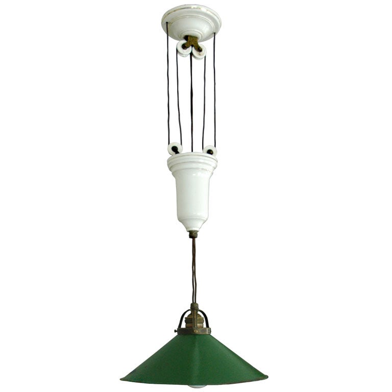 French Industrial Pulley Light