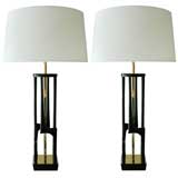 Pair of Tall Modeline Lamps
