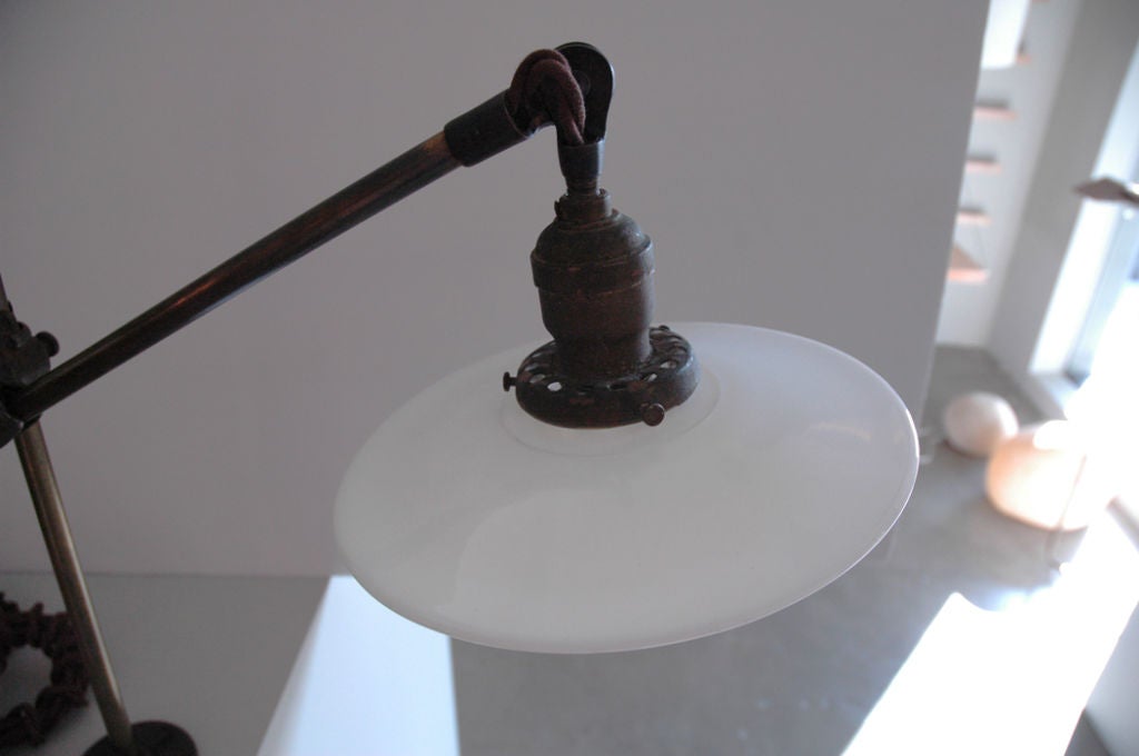 American O.C. White Industrial Lamp