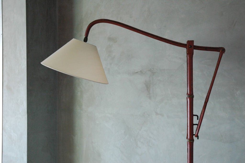 Brass Jacques Adnet Adjustable Floor Lamp