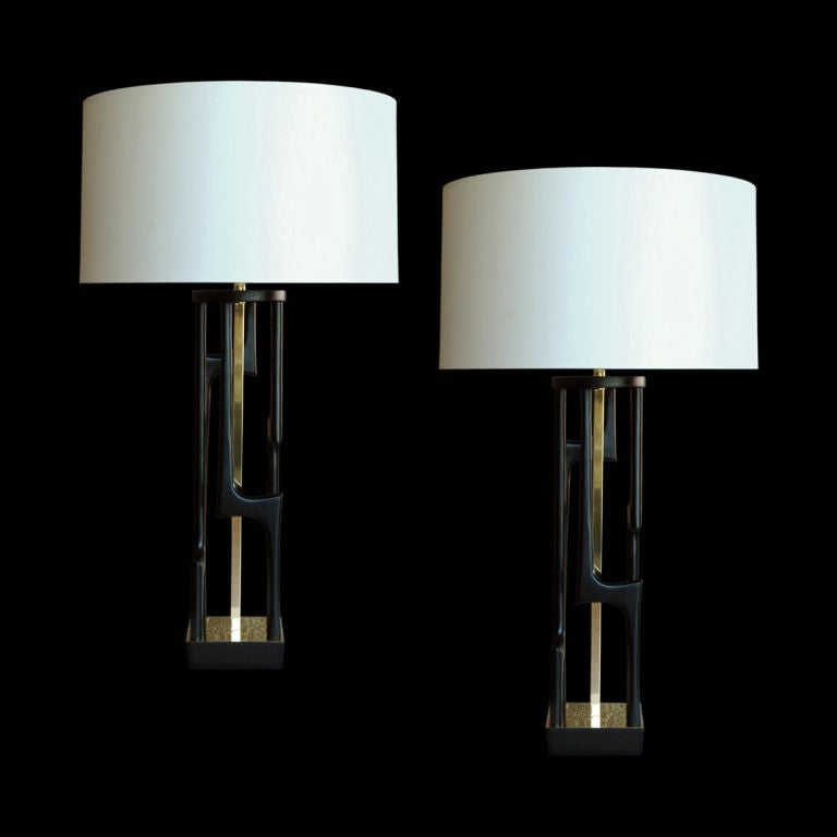 Pair of Custom Modeline Table Lamps