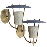 Vintage Pair of Disderot Sconces with Shades