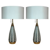 Pair of Gerald Thurston [textured porcelain] Table Lamps