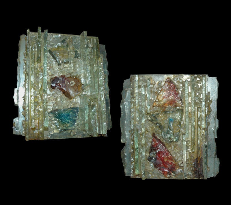 Dutch Molded Glass Sconces