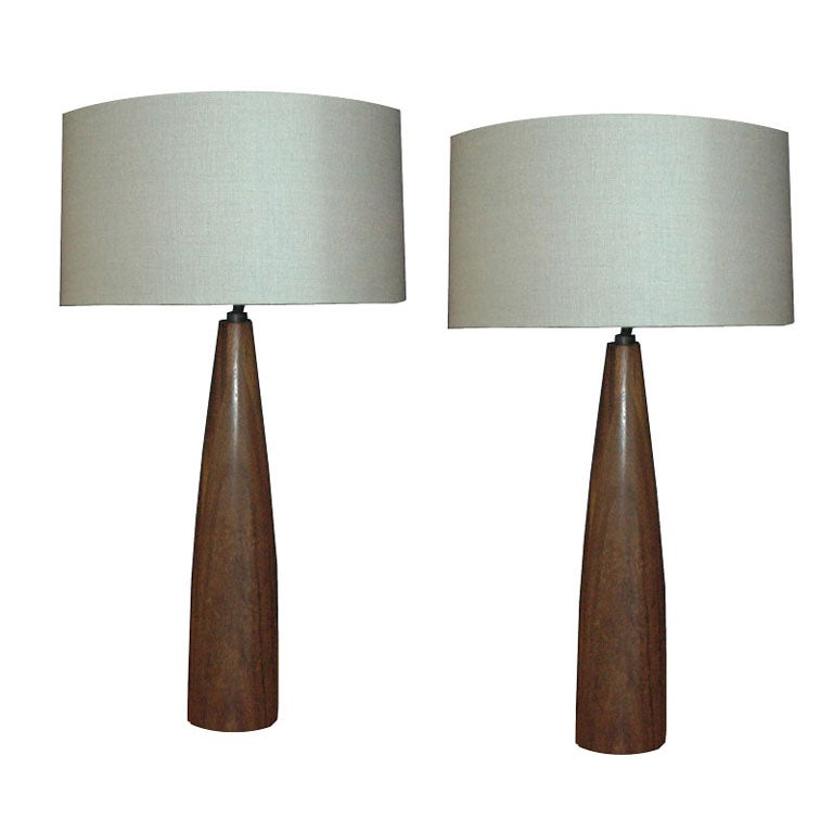 Pair of Koa Wood Table Lamps at 1stDibs