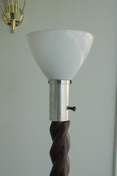 wooden twist floor lamp