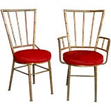 Set of Four Italian Brass Chairs