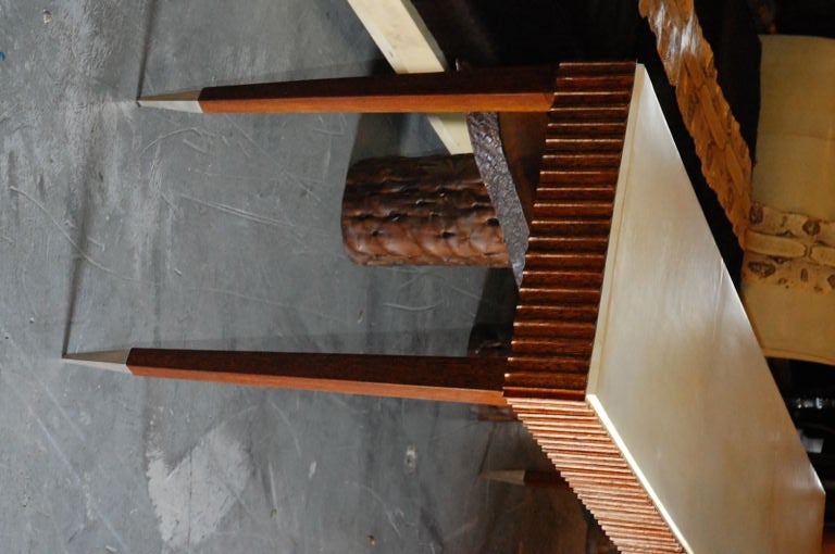 Palmwood and Parchment Console Table