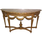 19th century Louis XVI style carved and gilt console