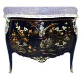 French 19th century signed raised lacquered commode