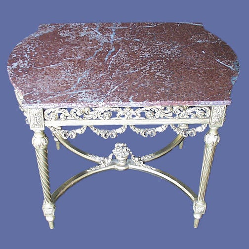 French carved and gilt freestanding console