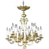 French 19th century bronze dore chandelier with 20-candle lights
