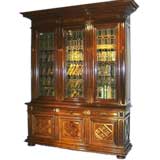 French late 19th century walnut Louis XIV style biblioteque