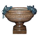 Important French 19th century speckled granite jardiniere