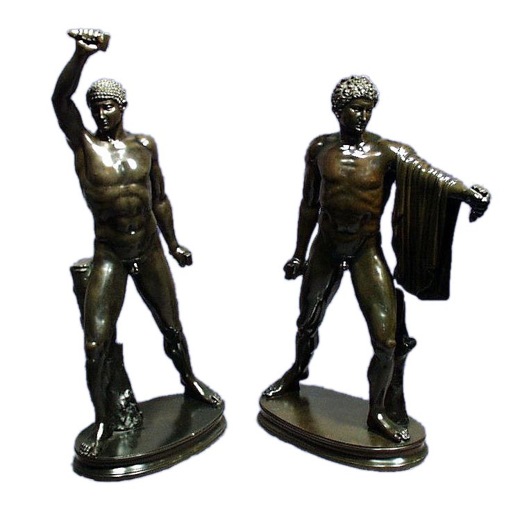 Pair of Italian 19th century bronze figures, signed, "Chiurazzi, For Sale