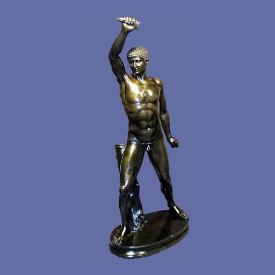 Pair of Italian 19th century bronze figures, signed, 