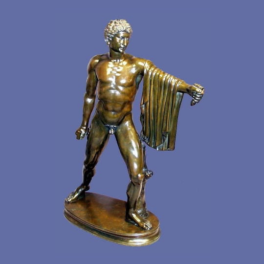 Pair of Italian 19th century bronze figures, signed, 
