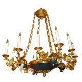 Pair of 20th century Empire style chandeliers