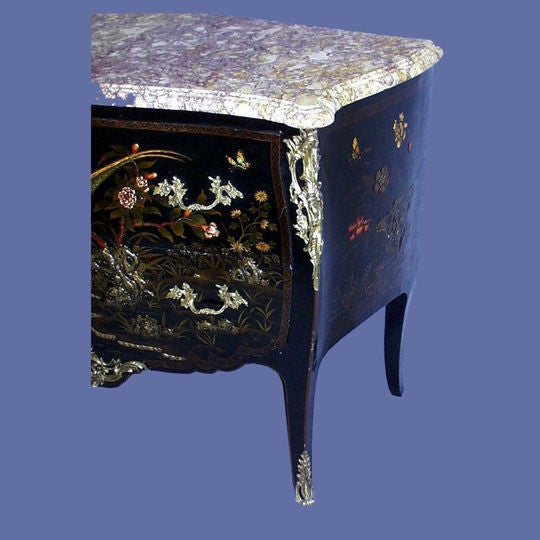 French 19th Century Signed Raised Lacquered Commode