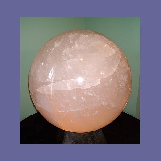 Massive Rock Crystal Sphere On Lit Stand.