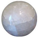 Vintage Massive Rock Crystal Sphere On Lit Stand.