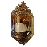 French 19th century octagonal Venetian mirror