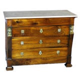 French 19th century Empire style four-drawer walnut chest